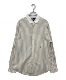POLO RALPH LAUREN（ポロ・ラルフローレン）の古着「丸襟ストライプシャツ」｜ベージュ