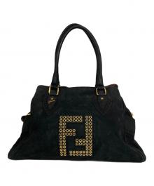 FENDI（フェンディ）の古着「パンチングスウェードハンドバッグ」｜ブラック