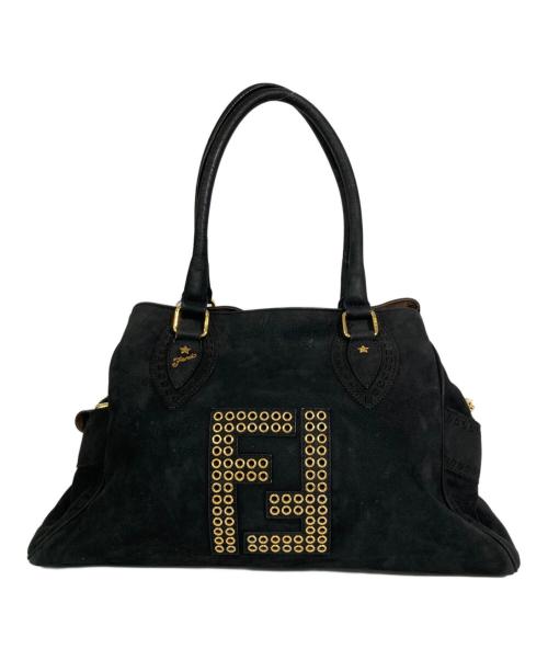 FENDI（フェンディ）FENDI (フェンディ) パンチングスウェードハンドバッグ ブラックの古着・服飾アイテム