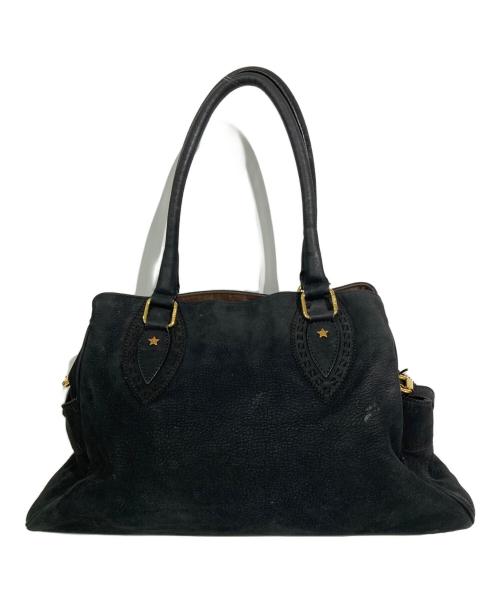 FENDI（フェンディ）FENDI (フェンディ) パンチングスウェードハンドバッグ ブラックの古着・服飾アイテム