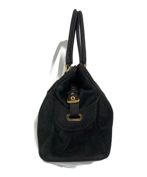 FENDI（フェンディ）FENDI (フェンディ) パンチングスウェードハンドバッグ ブラックの古着・服飾アイテム