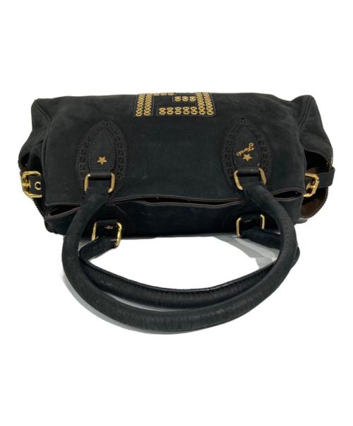 FENDI（フェンディ）FENDI (フェンディ) パンチングスウェードハンドバッグ ブラックの古着・服飾アイテム