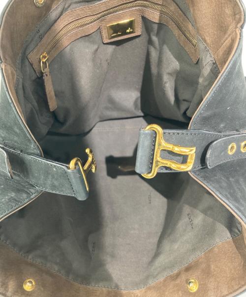 FENDI（フェンディ）FENDI (フェンディ) パンチングスウェードハンドバッグ ブラックの古着・服飾アイテム