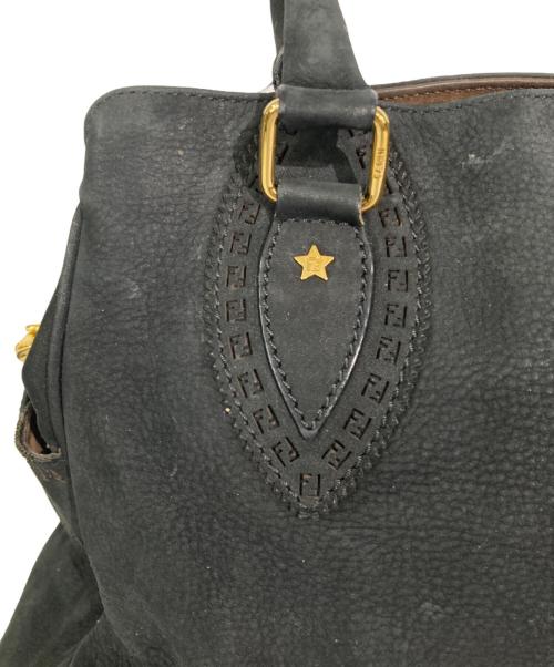FENDI（フェンディ）FENDI (フェンディ) パンチングスウェードハンドバッグ ブラックの古着・服飾アイテム