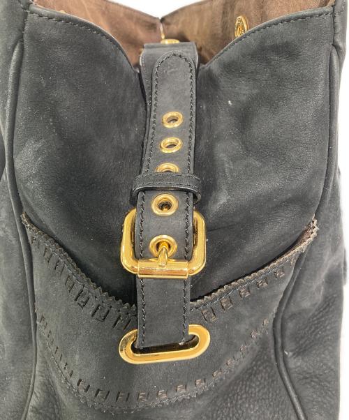 FENDI（フェンディ）FENDI (フェンディ) パンチングスウェードハンドバッグ ブラックの古着・服飾アイテム