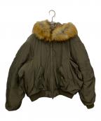 ALEXIA STAMアリシアスタン）の古着「Fur Hooded Bomber Jacket」｜オリーブ