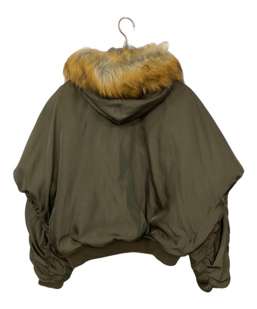 ALEXIA STAM（アリシアスタン）ALEXIA STAM (アリシアスタン) Fur Hooded Bomber Jacket オリーブ サイズ:Fの古着・服飾アイテム