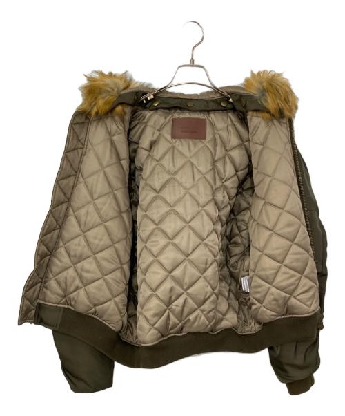 ALEXIA STAM（アリシアスタン）ALEXIA STAM (アリシアスタン) Fur Hooded Bomber Jacket オリーブ サイズ:Fの古着・服飾アイテム