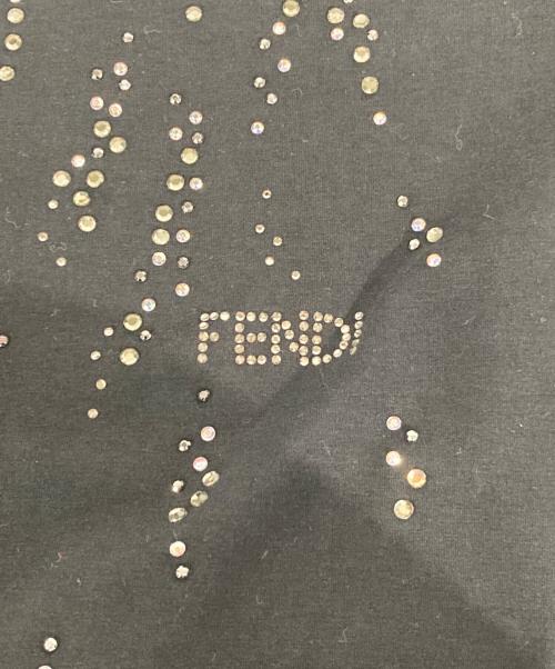 FENDI（フェンディ）FENDI (フェンディ) ラインストーンロゴカットソー ブラック サイズ:Sの古着・服飾アイテム