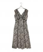 HER LIP TOハーリップトゥ）の古着「Trimmed Floral Dress」｜ブラック