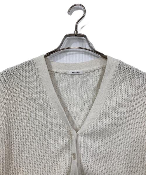 FRAY ID（フレイ アイディー）FRAY ID (フレイ アイディー) コットンリネンミックスカーディガン アイボリー サイズ:Fの古着・服飾アイテム
