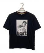 BOSSボス）の古着「モハメドアリGOATプリントTシャツ」｜ブラック