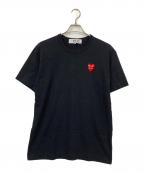 PLAY COMME des GARCONSプレイコムデギャルソン）の古着「ダブルレッドハートTシャツ」｜ブラック