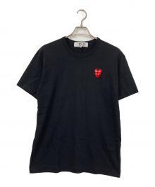 PLAY COMME des GARCONS（プレイコムデギャルソン）の古着「ダブルレッドハートTシャツ」｜ブラック