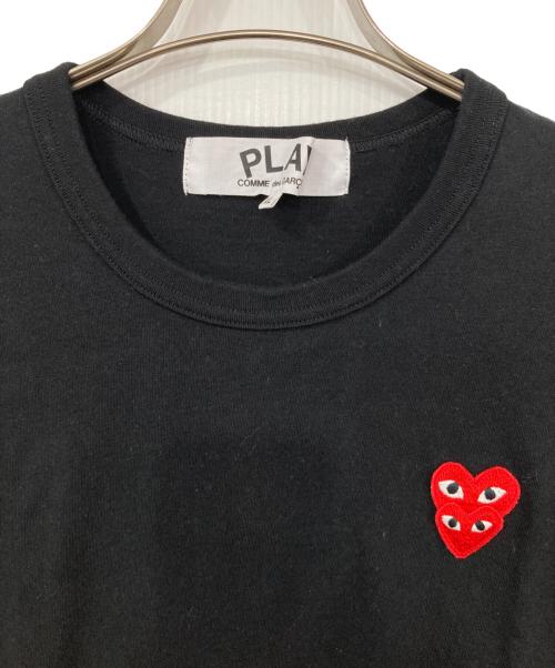 PLAY COMME des GARCONS（プレイコムデギャルソン）PLAY COMME des GARCONS (プレイコムデギャルソン) ダブルレッドハートTシャツ ブラック サイズ:XLの古着・服飾アイテム