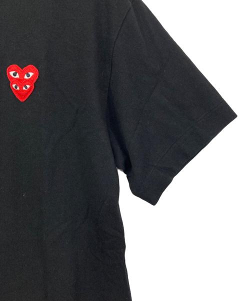 PLAY COMME des GARCONS（プレイコムデギャルソン）PLAY COMME des GARCONS (プレイコムデギャルソン) ダブルレッドハートTシャツ ブラック サイズ:XLの古着・服飾アイテム