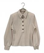 CLANEクラネ）の古着「POWER SHOULDER POLO TOPS」｜アイボリー
