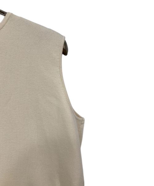 BALLSEY（ボールジィ）BALLSEY (ボールジィ) ファブリックコンビ ノースリーブプルオーバー アイボリー サイズ:36の古着・服飾アイテム