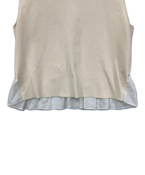 BALLSEY（ボールジィ）BALLSEY (ボールジィ) ファブリックコンビ ノースリーブプルオーバー アイボリー サイズ:36の古着・服飾アイテム
