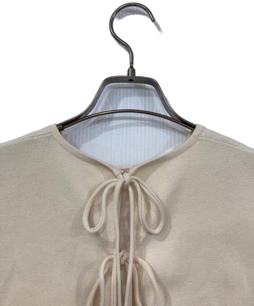 BALLSEY（ボールジィ）BALLSEY (ボールジィ) ファブリックコンビ ノースリーブプルオーバー アイボリー サイズ:36の古着・服飾アイテム