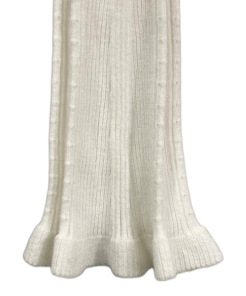 Snidel（スナイデル）Snidel (スナイデル) Sustainableフリルニットプルオーバー ホワイト サイズ:ONE SIZEの古着・服飾アイテム