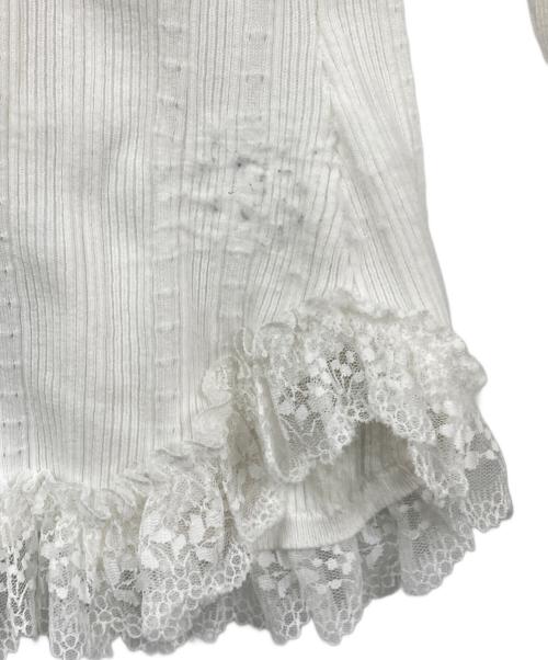 Snidel（スナイデル）Snidel (スナイデル) Sustainableフリルニットプルオーバー ホワイト サイズ:ONE SIZEの古着・服飾アイテム
