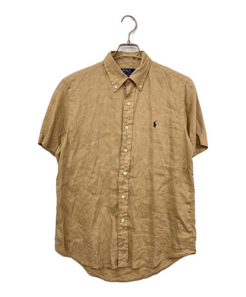POLO RALPH LAUREN（ポロ・ラルフローレン）POLO RALPH LAUREN (ポロ・ラルフローレン) 半袖リネンシャツ ブラウン サイズ:Ｓの古着・服飾アイテム