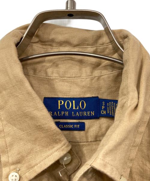POLO RALPH LAUREN（ポロ・ラルフローレン）POLO RALPH LAUREN (ポロ・ラルフローレン) 半袖リネンシャツ ブラウン サイズ:Ｓの古着・服飾アイテム