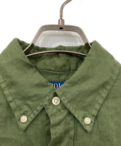 POLO RALPH LAUREN（ポロ・ラルフローレン）POLO RALPH LAUREN (ポロ・ラルフローレン) 半袖リネンシャツ グリーン サイズ:Sの古着・服飾アイテム
