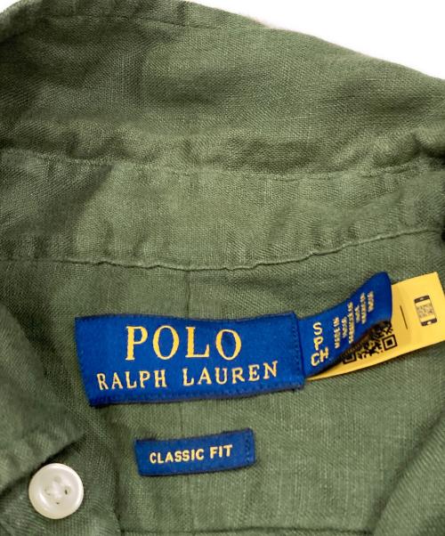POLO RALPH LAUREN（ポロ・ラルフローレン）POLO RALPH LAUREN (ポロ・ラルフローレン) 半袖リネンシャツ グリーン サイズ:Sの古着・服飾アイテム