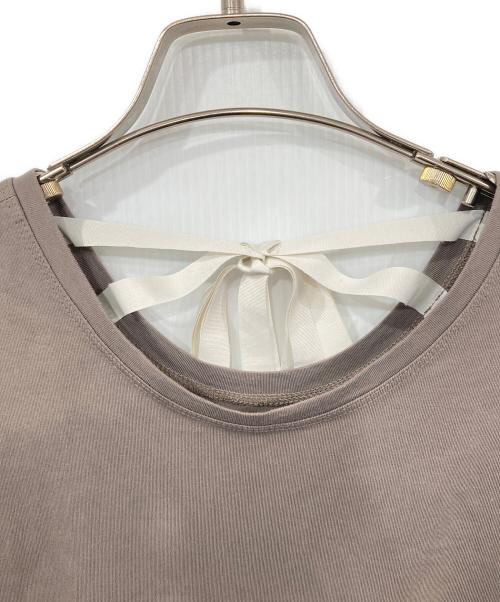 Leilian（レリアン）LEILIAN (レリアン) バックリボンノースリーブワンピース ベージュ サイズ:XLの古着・服飾アイテム