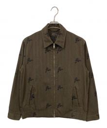 BEAMS（ビームス）の古着「ツイード ペイズリープリント ジップ ブルゾン」｜ブラウン