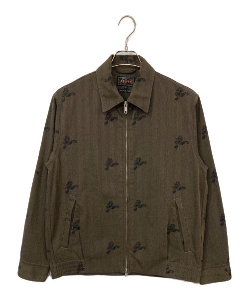 BEAMS（ビームス）BEAMS (ビームス) ツイード ペイズリープリント ジップ ブルゾン ブラウン サイズ:Sの古着・服飾アイテム