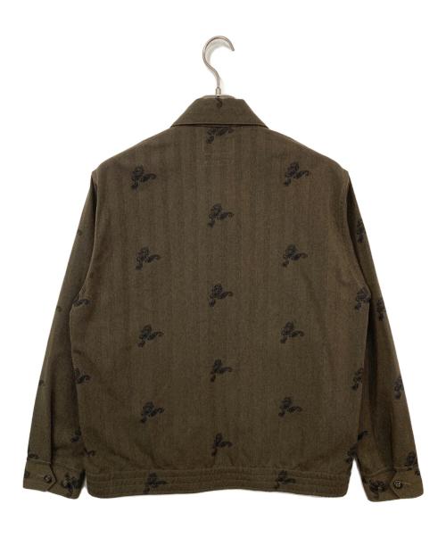 BEAMS（ビームス）BEAMS (ビームス) ツイード ペイズリープリント ジップ ブルゾン ブラウン サイズ:Sの古着・服飾アイテム