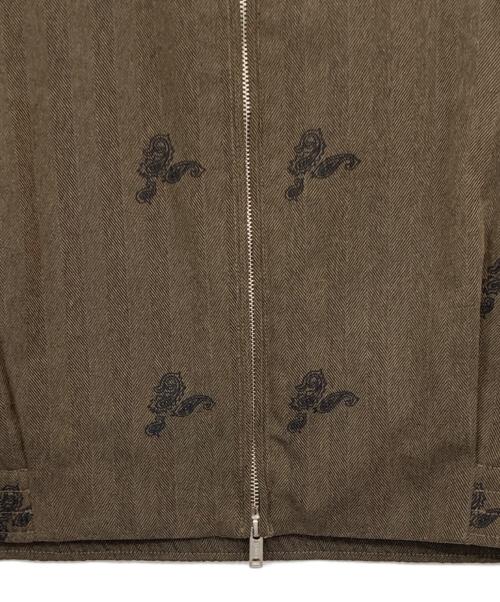 BEAMS（ビームス）BEAMS (ビームス) ツイード ペイズリープリント ジップ ブルゾン ブラウン サイズ:Sの古着・服飾アイテム