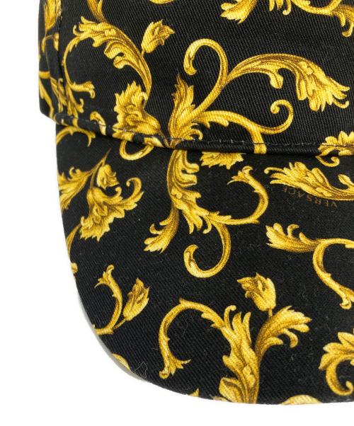 VERSACE（ヴェルサーチ）VERSACE (ヴェルサーチ) バロックプリントキャップ ブラック サイズ:59の古着・服飾アイテム