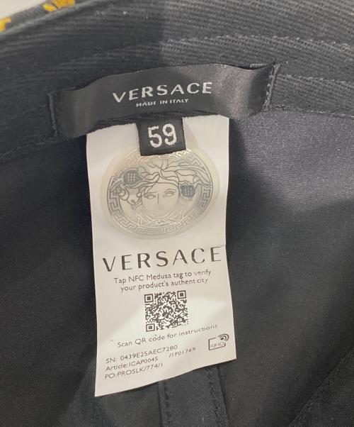 VERSACE（ヴェルサーチ）VERSACE (ヴェルサーチ) バロックプリントキャップ ブラック サイズ:59の古着・服飾アイテム