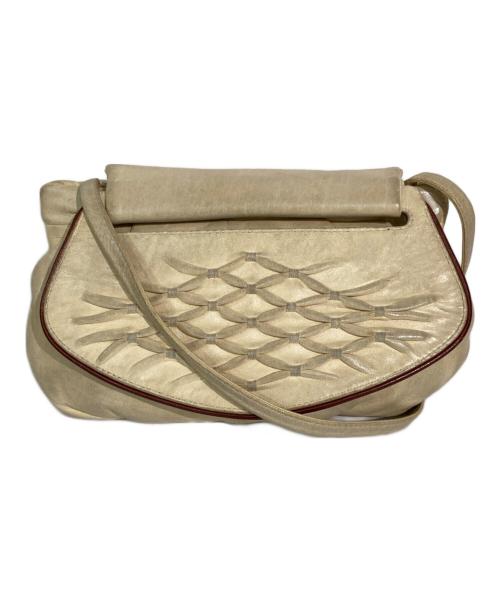 LOEWE（ロエベ）LOEWE (ロエベ) レザーショルダーバッグ アイボリーの古着・服飾アイテム