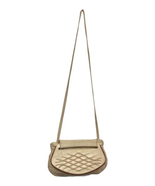 LOEWE（ロエベ）LOEWE (ロエベ) レザーショルダーバッグ アイボリーの古着・服飾アイテム