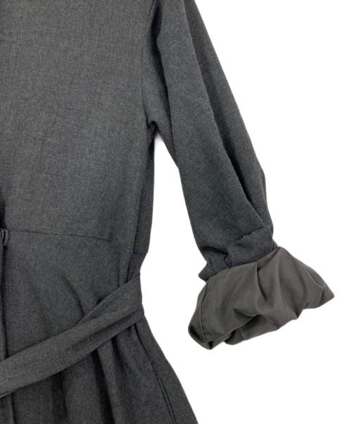 N.O.R.C（ノーク）N.O.R.C (ノーク) ツイルカシュクールワンピース グレー サイズ:1の古着・服飾アイテム
