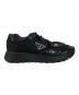 中古・古着 PRADA (プラダ) Re-Nylon  ブラッシュドレザー スニーカー ブラック サイズ:8：18000円