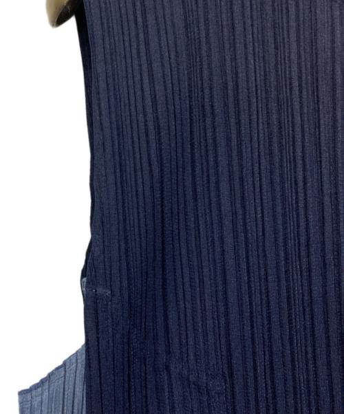 PLEATS PLEASE（プリーツプリーズ）PLEATS PLEASE (プリーツプリーズ) バイカラーノースリーブワンピース ブルー サイズ:4の古着・服飾アイテム