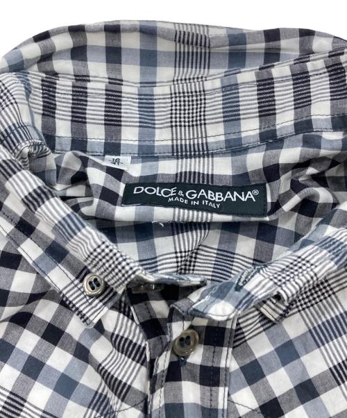 DOLCE & GABBANA（ドルチェ＆ガッバーナ）DOLCE & GABBANA (ドルチェ＆ガッバーナ) SICILIAチェックBDシャツ グレー サイズ:16/41の古着・服飾アイテム