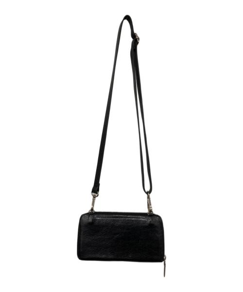 yohji yamamoto+noir（ヨウジヤマモトプリュスノアール）yohji yamamoto+noir (ヨウジヤマモトプリュスノアール) レザーショルダーウォレット ブラックの古着・服飾アイテム