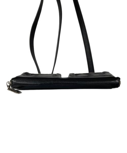 yohji yamamoto+noir（ヨウジヤマモトプリュスノアール）yohji yamamoto+noir (ヨウジヤマモトプリュスノアール) レザーショルダーウォレット ブラックの古着・服飾アイテム