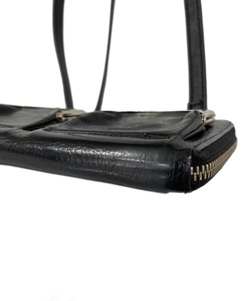 yohji yamamoto+noir（ヨウジヤマモトプリュスノアール）yohji yamamoto+noir (ヨウジヤマモトプリュスノアール) レザーショルダーウォレット ブラックの古着・服飾アイテム