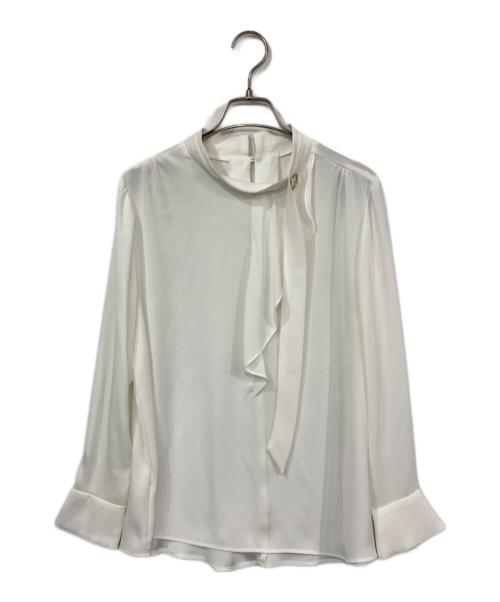 TONAL（トーナル）TONAL (トーナル) ハイネックアシメボウタイブラウス アイボリー サイズ:38の古着・服飾アイテム
