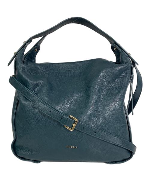 FURLA（フルラ）FURLA (フルラ) 2WAYレザーバッグ グリーンの古着・服飾アイテム