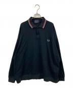 FRED PERRY×BEAMSフレッドペリー×ビームス）の古着「別注ピケ スウェット ポロシャツ」｜ブラック