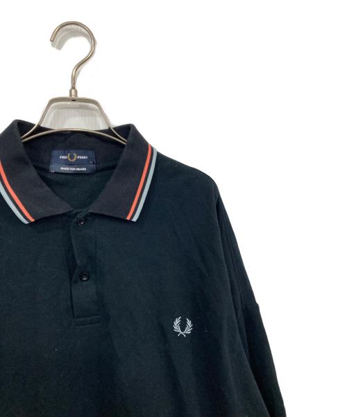 FRED PERRY（フレッドペリー）FRED PERRY (フレッドペリー) BEAMS (ビームス) 別注ピケ スウェット ポロシャツ ブラック サイズ:XLの古着・服飾アイテム